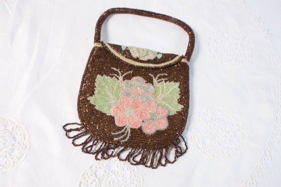 Antique 1850's Native American Beaded Purse, Chipp
