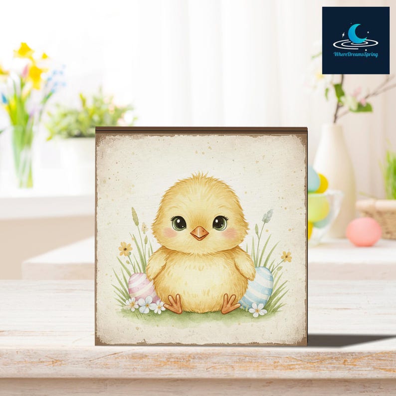 Block Chick Easter Chick Wooden Block, Spring Farmhouse Shelf Decor - Etsy