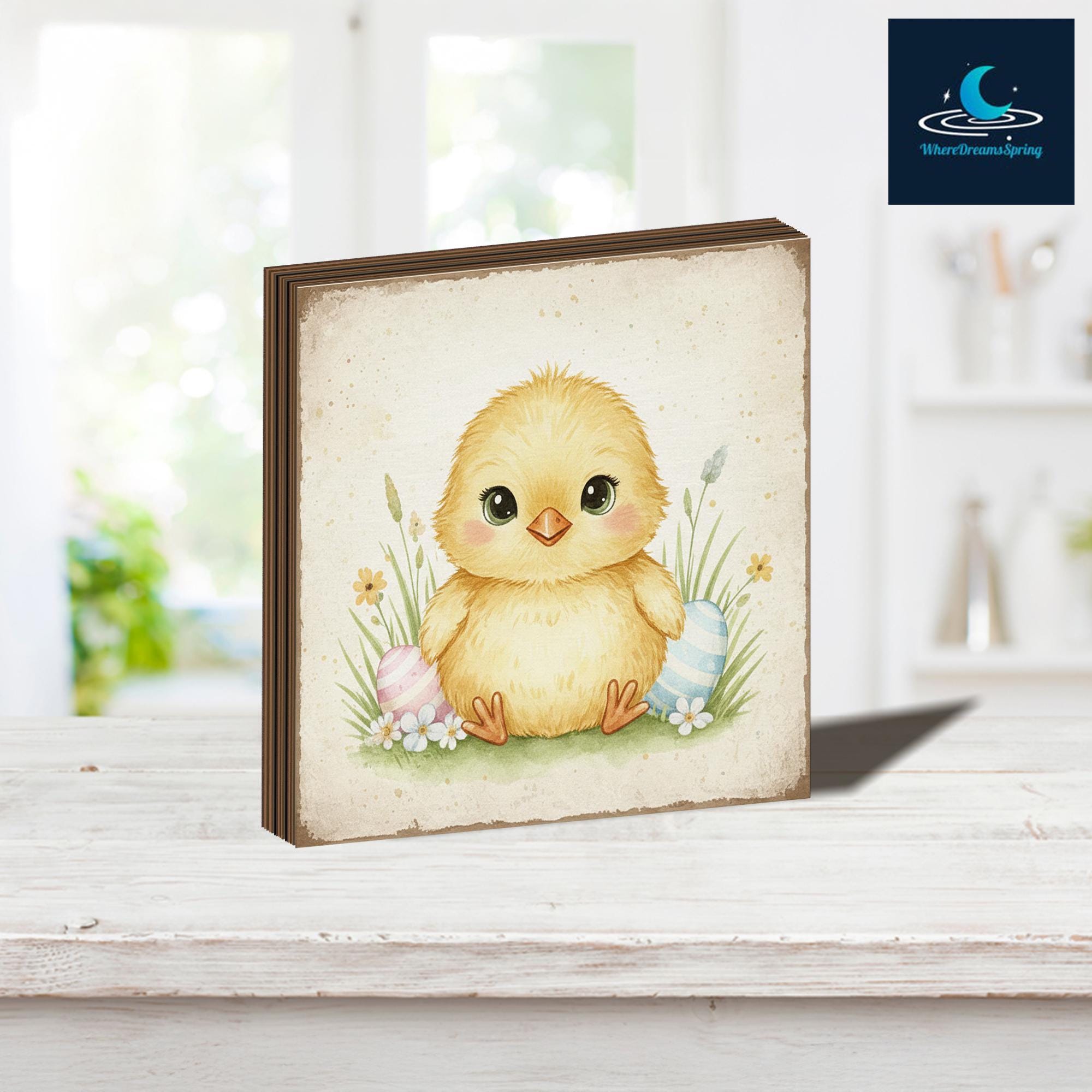 Block Chick Easter Chick Wooden Block, Spring Farmhouse Shelf Decor - Etsy