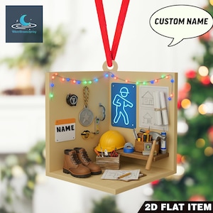 Personalized Construction Storage Room Christmas Ornament, Gift For Builder, Handyman, Carpenter, Tradesman Gift Idea, Chirstmas Gift.