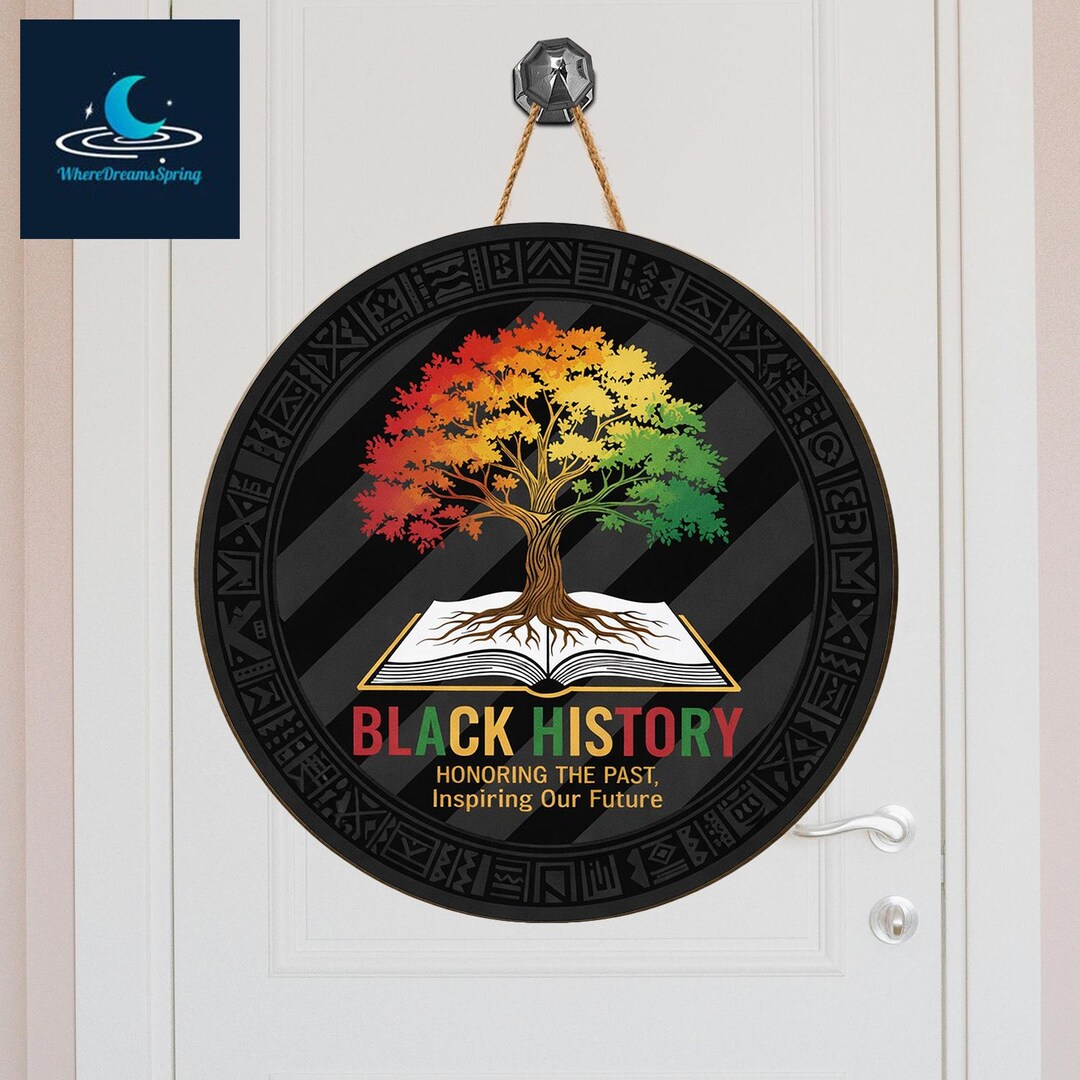 History Sign Layout Black History Month Wooden Door Sign, African Heritage Tree Design - Etsy