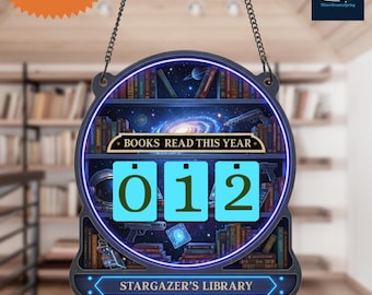 Custom Name Book Tracker, Sci-Fi Galaxy Reading Counter