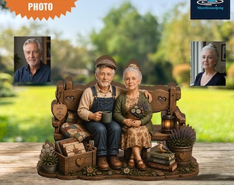Custom Couple Wooden Plaque Photo, Personalized Grandparents Gift, Anniversary Keepsake, Rustic Family Decor