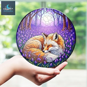 Vos met glazen klokje, vos zonnevanger, cadeau dierenliefhebber, vos decor hangend raam in huis