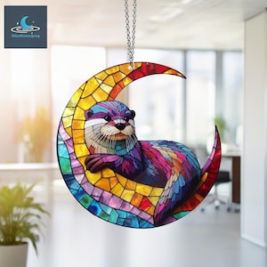 Otter Acrylic Window Hangings, Otter Lovers Gift, Otter Home Decoration, Animal Lover Gifts, Window Otters Art