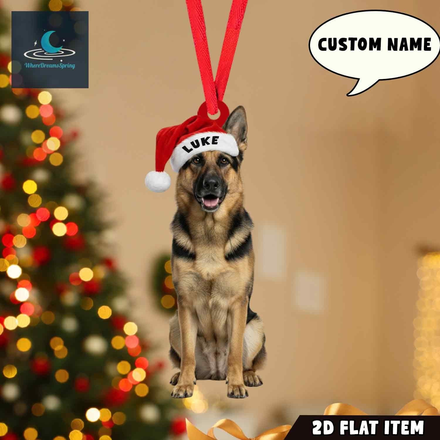 Weihnachtsflagge Deutscher Schäferhund – Doppelseitige Gartenflagge Für Winter & Festtage