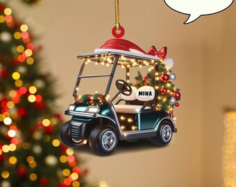 Personalized Golf Cart Christmas Ornament, Gift for Golfer