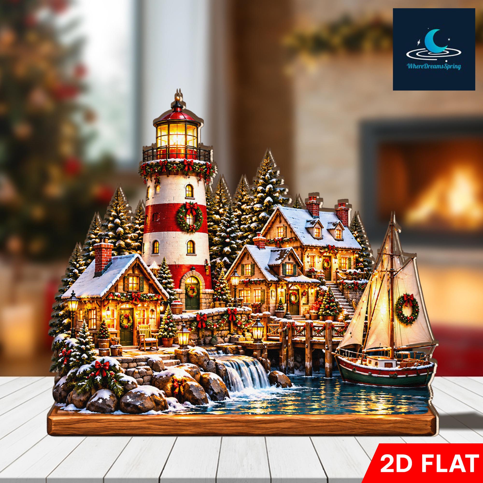 Lighthouse Christmas Village - Etsy