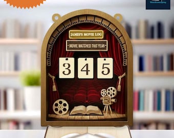 Gepersonaliseerde filmtrackerbord, cadeau voor filmliefhebbers en filmfans, aangepaste filmtracker lichtontwerp lichtontwerp, retro theaterstijl