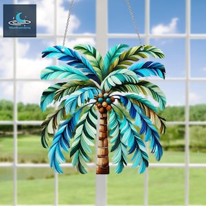 Palm Tree Window Hanging, Palm Tree Ornament, Tropical Christmas Ornament, Beach Ornament, Palm Tree Lovers Gifts