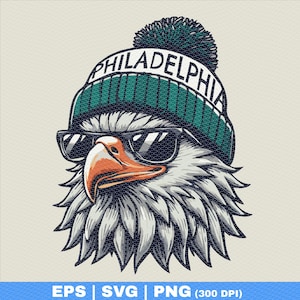 Chapeau d'hiver Philadelphia Football Eagle Head png | Fan des Aigles | Saquon Barkley | Design tendance | Téléchargement png pour Oiseaux
