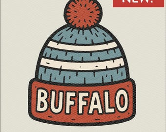 Buffalo Retro Beanie SVG – Winter Hat Design (Cut File)