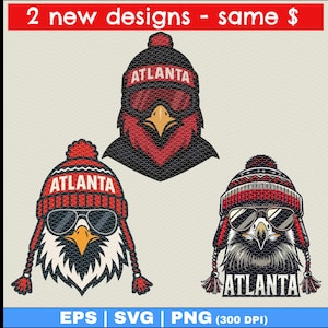 Atlanta Football Design: Winter Hat Falcon - SVG, PNG, EPS