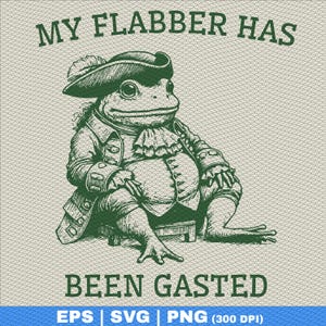 Rana vintage divertida y de tendencia SVG, Rog SVG, Mi flabber se ha quedado sin gas, Png