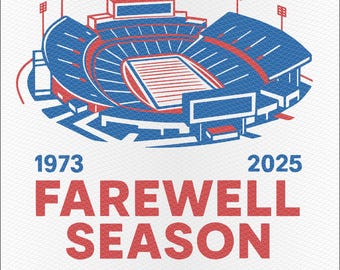 Buffalo Football Farewell Season PNG: Orchard Park Stadium Design (Digital Download)