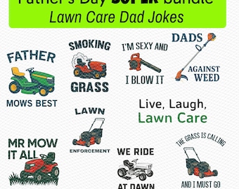 Father's Day Lawn Care Dad Jokes Bundle (SVG, PNG, EPS)
