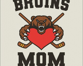 Bruins Hockey Mom SVG: Fierce Bear Heart Clipart (Digital Download)