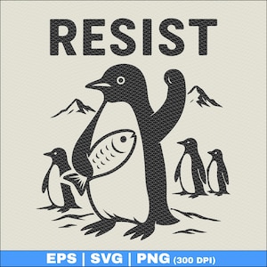 Pingüino resiste png / Divertidos aranceles de Trump png / Descarga del Día de la Liberación / Pingüinos SVG / Yo hice eso / Mercado de valores / MAGA / Política liberal