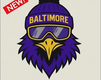 Baltimore Football Raven Head Winter Hat png | football fan | Trending Design | Png download playoffs