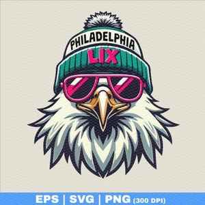 Chapéu de inverno de cabeça de águia de futebol da Filadélfia png | Fã dos Eagles | Saquon Barkley | Design de tendência | Download de png para pássaros