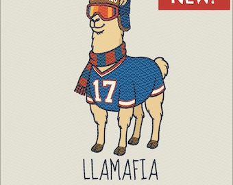 Llamafia Buffalo Football SVG: Funny Llama Mafia #17 Design (Digital Download