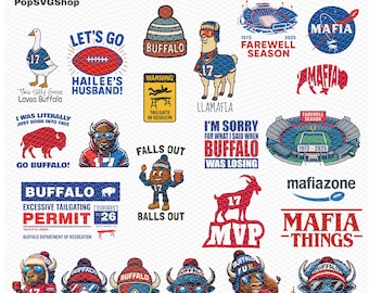 Buffalo Football SVG-bundel: maffiafanontwerpen (digitale download)