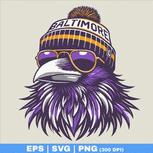 Baltimore Football Ravens Head Winter Hat png | Fã dos Ravens | Lamar Jackson | Derrick Henry | Design de Tendências | Download de png NFL playoffs