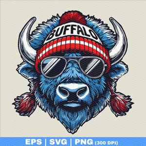 Buffalo Football Bison Pelzigen Kopf Wintermütze png | Mafia Fan | Geldscheinfächer | Josh Fan | Trending Design