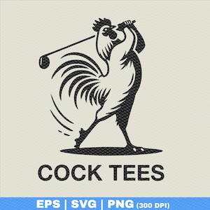 Divertidos png de golf, svg de golf, refranes de animales, diseño divertido, gallo jugando al golf, camisetas de gallo, camisetas para golfistas, diseño de golfista