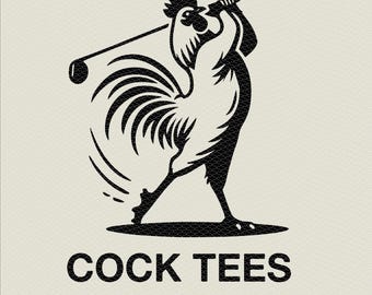 Funny Rooster Golfing Design: Animal Saying SVG PNG EPS (Digital Download)