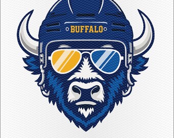 Buffalo Hockey Fan SVG | Buffalo Bison with Helmet (Digital Download)