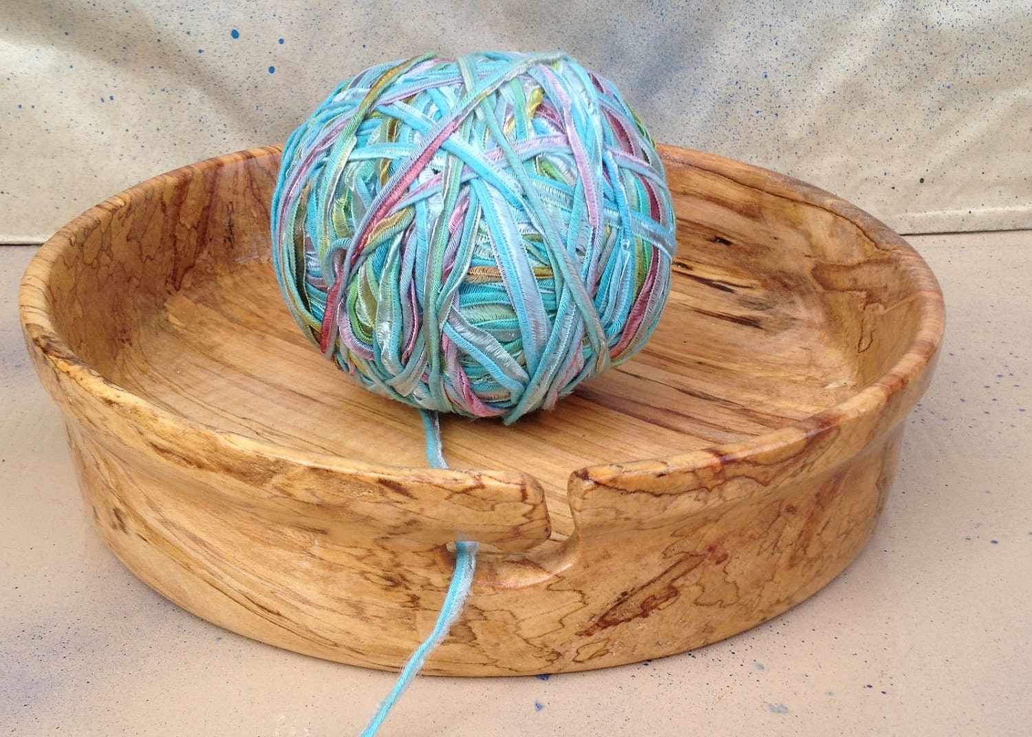 Wooden Yarn Bowl Maple woodturning crochet knitting needles Etsy
