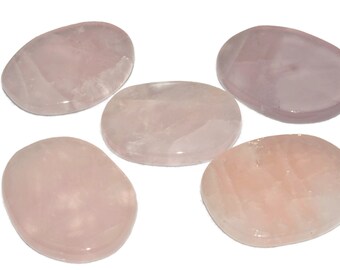 Rose Quartz Natural Flat Worry Stone Crystal Healing Tumbled Chakra Balance