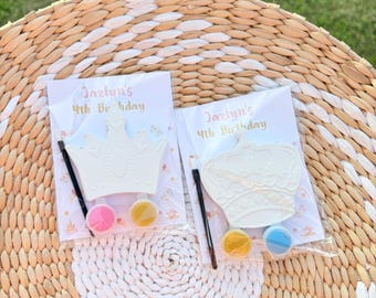princess party favors,party favor, princess party, princess crown favors, princess birthday, craft,DIY, painting kit, princess party bag