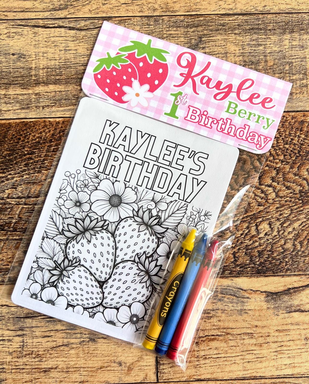 Strawberry coloring sheet, party favors, strawberry coloring pages, strawberry party favors, school activities, berry first birthday