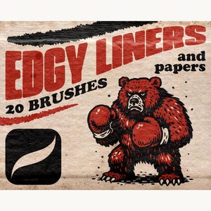 Vintage Procreate Inking Brush Set: Edgy Liners + Paper Textures (Digital Download)