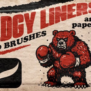 Vintage Procreate Inking Brush Set: Edgy Liners + Paper Textures (Digital Download)