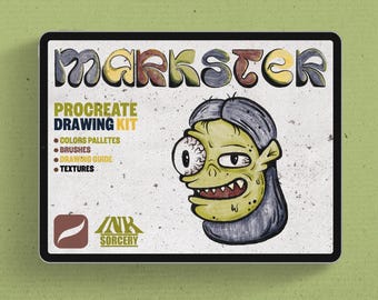 Markster Procreate Drawing Kit: Marker Brushes, Textures, Palettes