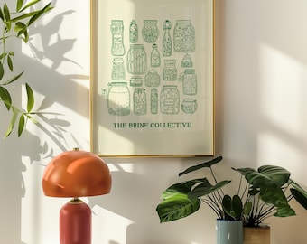 Pickle Jar Vintage Kitchen Print: Cottagecore Food Poster (Digital Download)