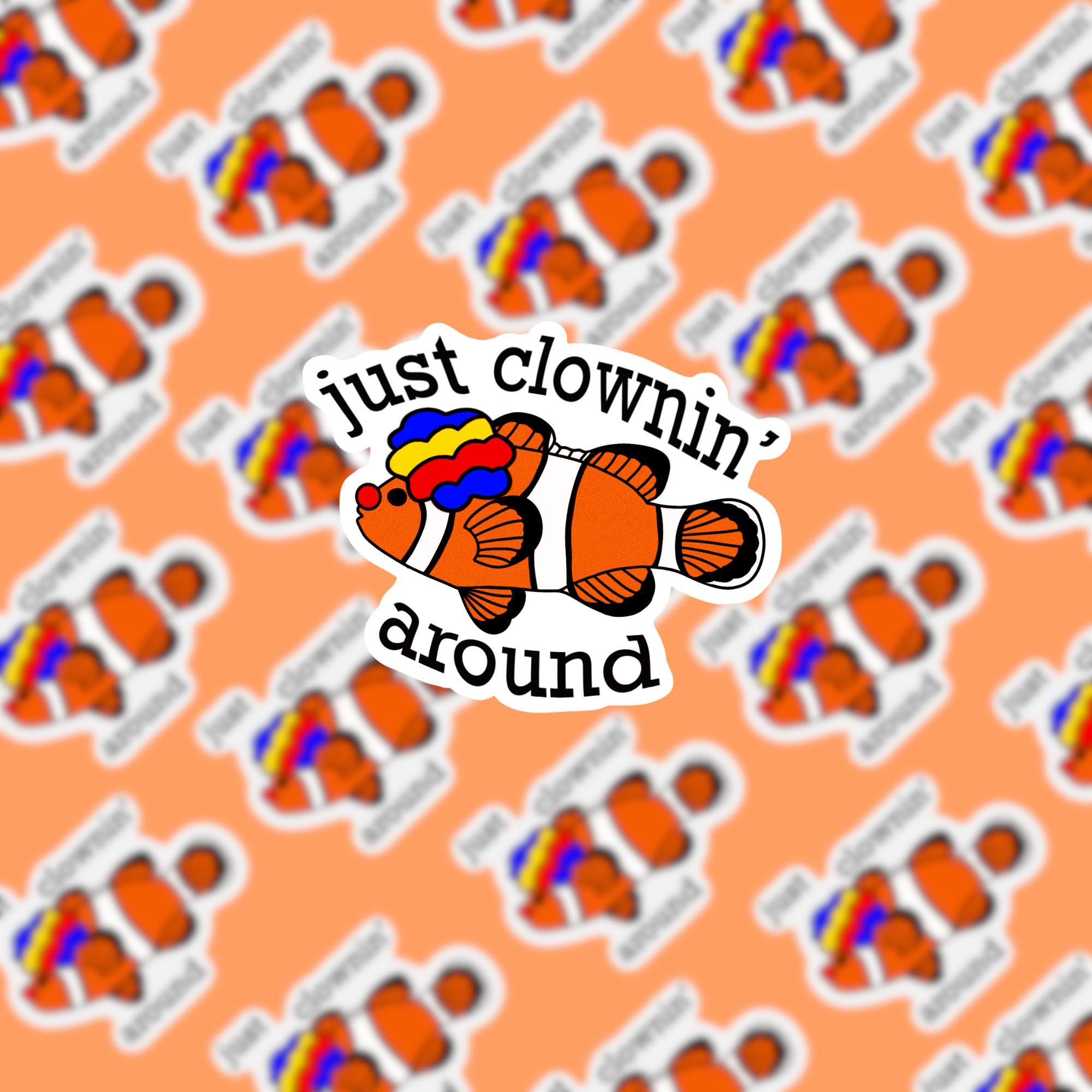 Clownfish Vinyl Matte Decal Sticker Funny Fish Laptop Water Bottle - Etsy