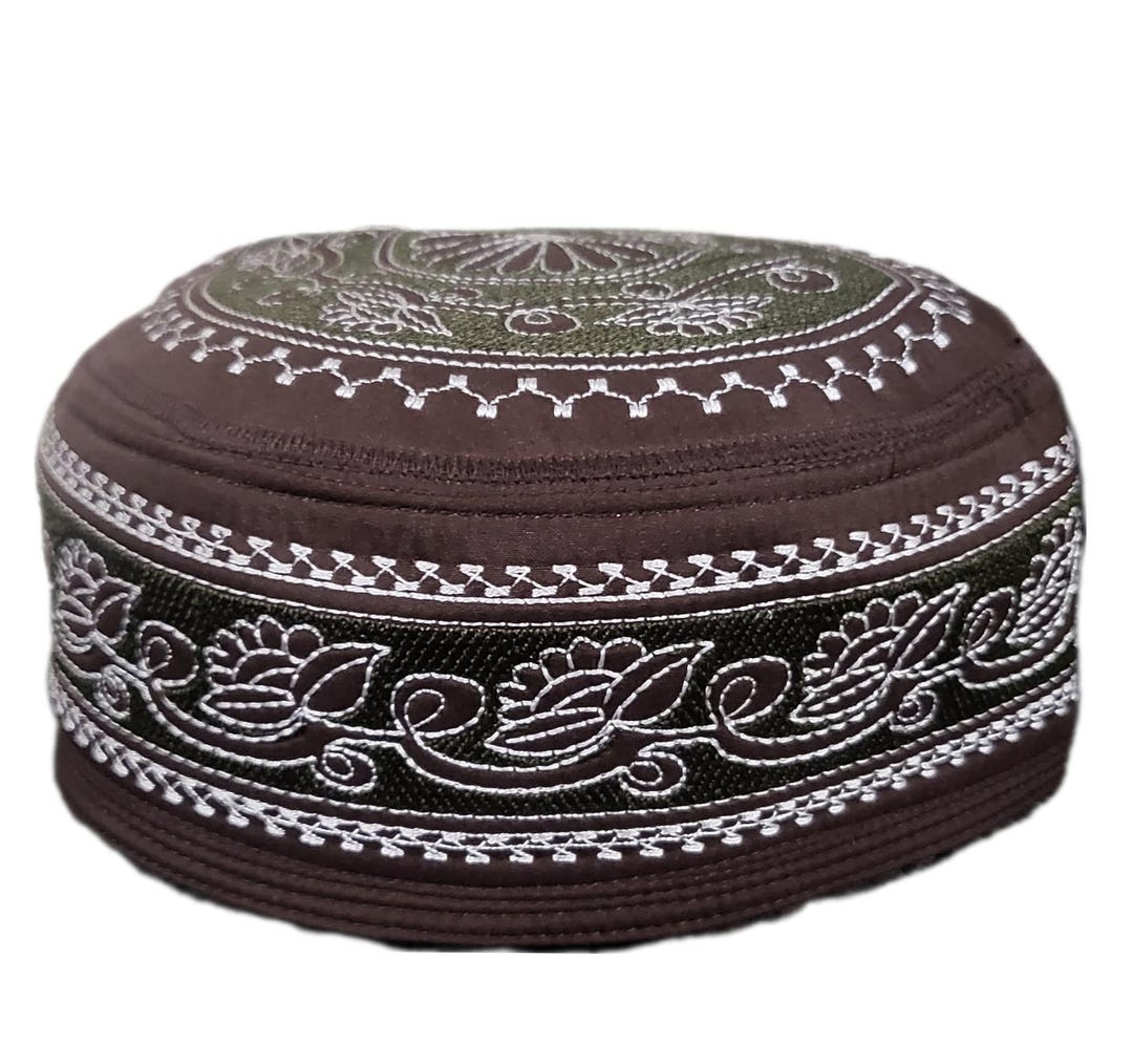 Men's Embroidery Islamic Prayer Kufi/cap- (size-58cm)-collection-2 - Etsy