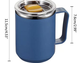 Coffee Cup Travel Mug with Comfortable Handle and Locking Lid perfect for the Office or Outdoor