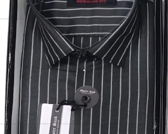 Men's 100% Pure Cotton lining slim fit Casual shirts -Single Pocket long sleeve