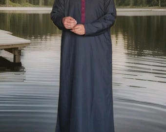 Men's Fancy Islamic Muslim Saudi style Thobe/Jubba