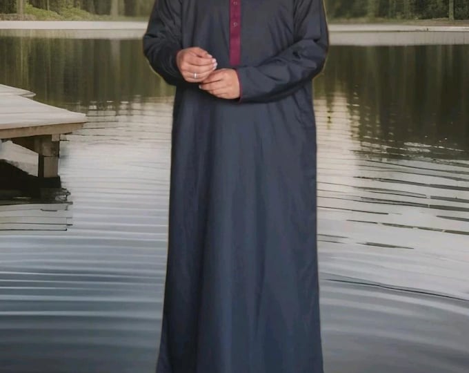 Featured listing image: Men's Fancy Islamic Muslim Saudi style Thobe/Jubba