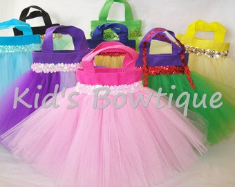 4 Princess Birthday Party Tutu Bags - Unique Tutu Tote Bags - Toddler tutu purses - Princess Tutus