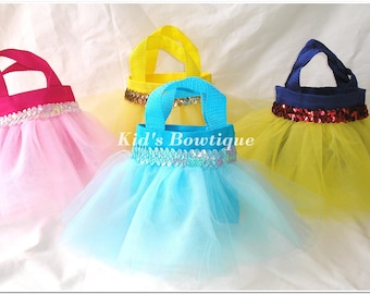 4 Tutu Party Gift Bags for a Disney Princess Themed Birthday Party - Princess Toddler Tutu Bags