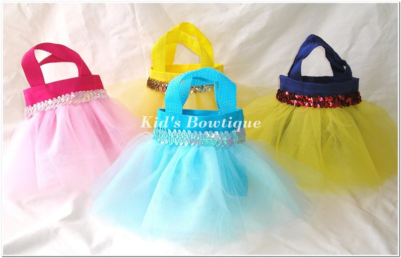 4 Tutu Party Gift Bags for a Disney Princess Themed Birthday Party Princess Toddler Tutu Bags image 1