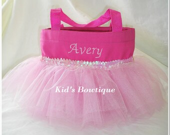 Pink Princess Sequins Tutu Tote Bag - Monogrammed Bag