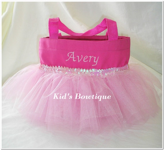 Pink Princess Sequins Tutu Tote Bag Monogrammed Bag Add | Etsy
